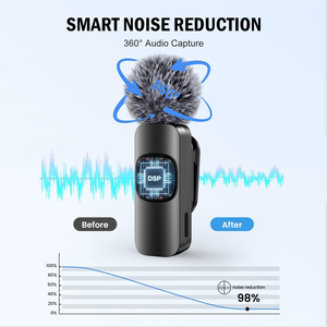 USB-C micro Lavalier Rechargeable 20m Transmission pince magnétique réduction du bruit pour Vloggers Streamers créateurs <span class=keywords><strong>de</strong></span> contenu en plein air - Product Image 3