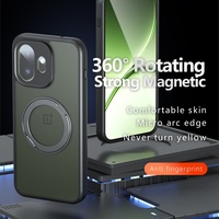 Étui magnétique transparent mat en métal avec support rotatif à 360 degrés pour OnePlus 15 13 12 15R 15T 13R 13T 12R / Turbo 6 6V / Ace 6 6T 5 Pro