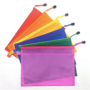 Carpeta con Cierre de Malla Transparente de PVC con Logotipo Personalizado de Fábrica, A4 B5 A5 B4, Producto de Archivo Impermeable para Oficina y Escuela - Product Image 1