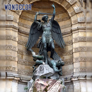 Statue d'archange décorative religieuse <span class=keywords><strong>de</strong></span> grande taille pour jardin extérieur, sculpture <span class=keywords><strong>de</strong></span> Saint Michel vainquant <span class=keywords><strong>Satan</strong></span> - Product Image 6