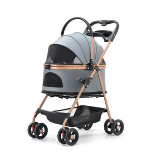 Poussette multifonctionnelle à quatre roues, écologique et lavable, pour chiens, pliable à une main, pour l'extérieur, portable et léger 20kg - Product Image 5