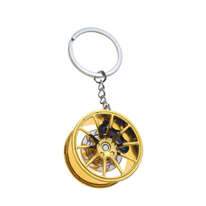 Xoay vành xe kim loại bánh xe xoay quyến rũ Keychain đua chỉ đạo bánh xe Caliper phanh đĩa bánh xe màu đen rim Keychain - Product Image 6
