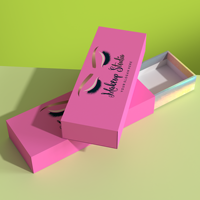 Logo personnalisé de luxe 3d vison rose vide cils en papier cils presse sur faux ongles boîtes d'emballage couvercle et boîte-cadeau de base