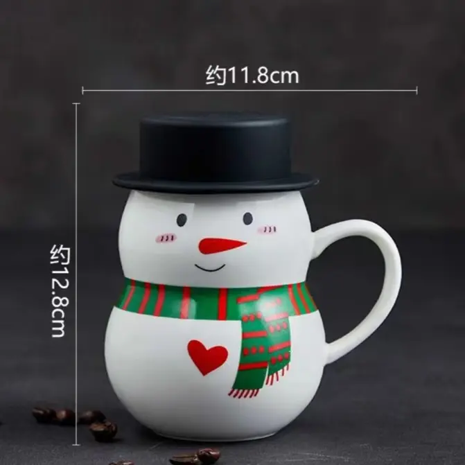 Пользовательские керамические кружки ручная роспись 3D милая кофейная чашка снеговик