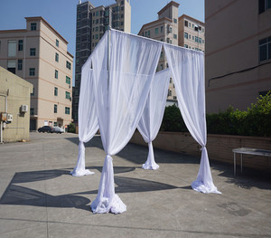 Adjustable Pipe Drape <b>Backdrop</b> <b>Stand</b> With Base Plate Pipe Kit Circle Canopy for Wedding Events - Product Image 5
