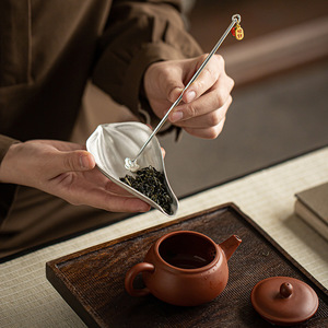 <b>Silver</b> Mini <b>Tea</b> Spoon Ginkgo Leaf Shape Long Handle Handheld <b>Tea</b> Scoop For Kung Fu <b>Tea</b> <b>Set</b> Accessories - Product Image 4