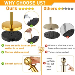 Vàng giao thông đứng thép không gỉ hàng đợi cực rào cản stanchions thảm đỏ giao thông hàng rào giao thông cho hiệu quả kiểm soát đám đông cảnh báo - Product Image 2