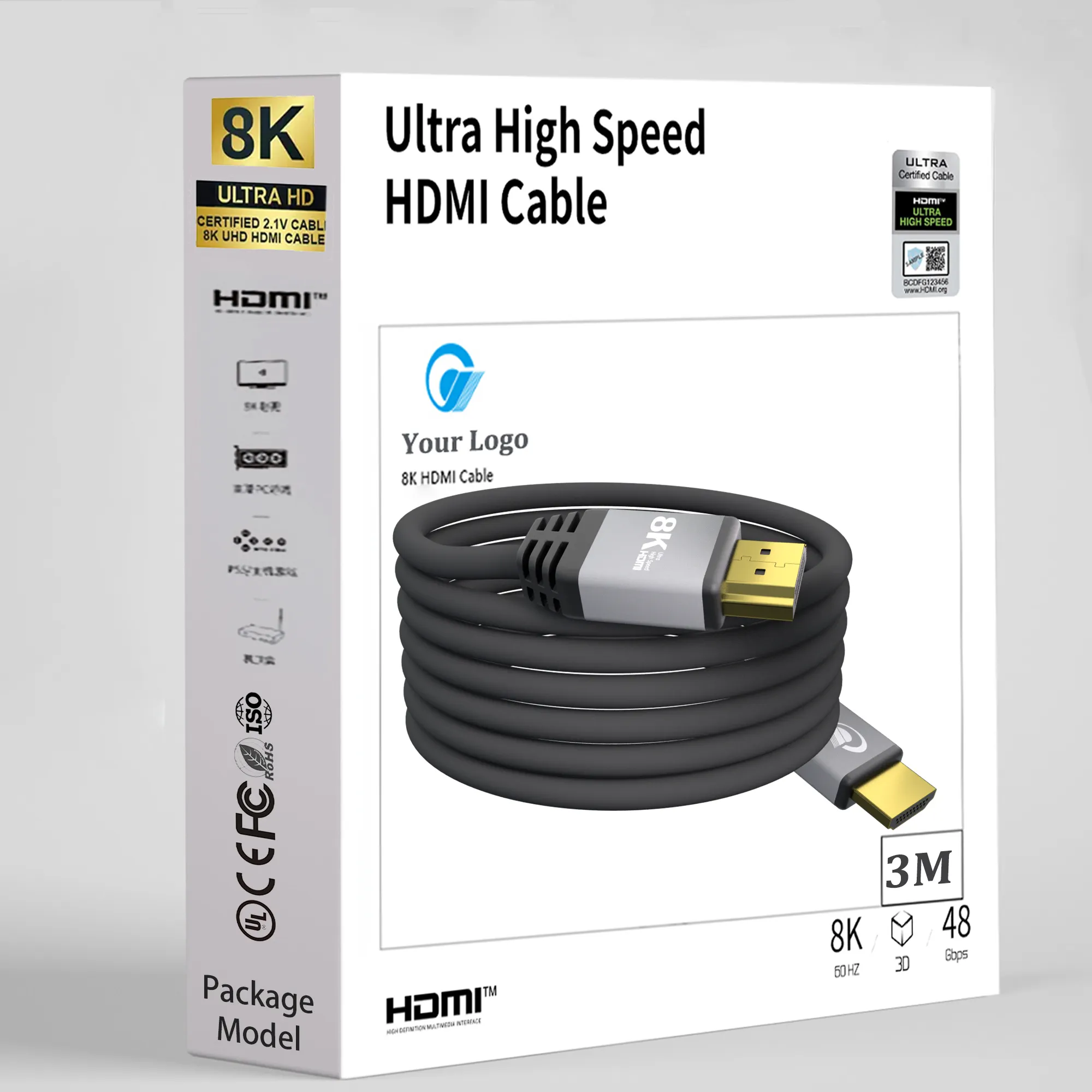 3M 8K Hdmi Kabel Compatibel Met Alle Hdmi Connectors 4K 120Hz Uhd Hdr 48Gbps 21 V 21 V21 2.1 V2.1 Hdmi Kabel