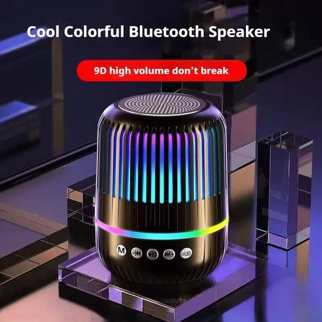 Customizable Mini Wireless Bluetooth Speaker RGB LED Flame Light Sound Control Speaker with TWS Function Multi-Connection