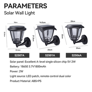 Lámpara <span class=keywords><strong>Solar</strong></span> LED Dingdian para <span class=keywords><strong>Pared</strong></span>, Iluminación Exterior Impermeable, Luz de Jardín para Patio, Montaje en <span class=keywords><strong>Pared</strong></span>, Doble Fuente de Alimentación, 3 Colores, 2W - Product Image 6