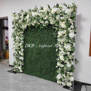 ของตกแต่งงานแต่งงานฉากหลังกำแพงดอกไม้3D 2ชิ้น8FT x 8FT หรูหราฉากหลังผนังดอกไม้ประดิษฐ์คุณภาพสูง - Product Image 5
