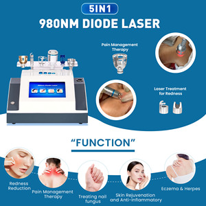Máquina de Eliminación Vascular con Láser de Diodo de 30W 5 en 1 980nm, Elimina <span class=keywords><strong>Arañas</strong></span> <span class=keywords><strong>Vasculares</strong></span>, Láser de Diodo 980 para Eliminación de Vasos Sanguíneos y Hongos en las Uñas - Product Image 1