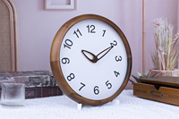 Jam Dinding Kayu Pinus Tanpa Suara, Nuansa Netral Hangat, Dekorasi Kamar Tidur, Jam Dinding Kayu