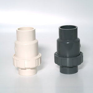 Vanne de retenue à bille en PVC, taille de port 1/2 pouce, pour tuyau d'alimentation en eau, contrôle de débit unidirectionnel, blanc et noir - Product Image 1