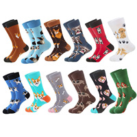 Chaussettes en coton à motifs de chiots amusants et colorés, chaussettes fantaisie, cadeaux originaux