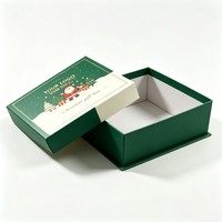 Boîte cadeau esthétique pour la veille de Noël, emballage en carton rigide avec couvercle et base, doublure en éponge, laminage mat pour boîte cadeau personnalisée