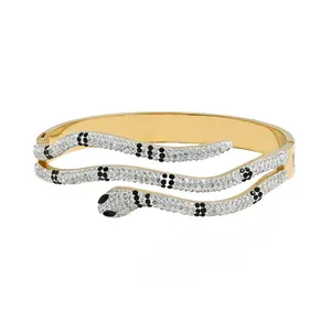 Latest Wholesale Jewelry 18k Gold Plated Stainless Steel Diamond Bracelet Supports Customization Bijoux women bangle