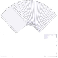 Pochettes de classement réutilisables en PVC transparent de qualité alimentaire A5 à 6 trous, étanches avec fermeture éclair, pour agenda, carnet et rangement de documents