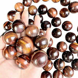 Cuentas Sueltas Redondas de Piedra de Ojo de Tigre Natural, Piedra Pulida con Rayas Marrones Doradas para la Fabricación de Joyas - Product Image 1