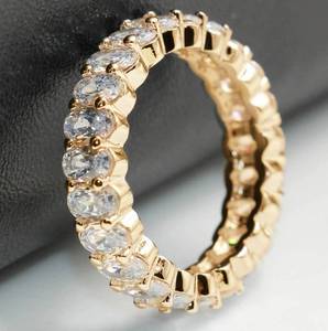 RFJEWEL 2026 Nouvelle bague élégante ovale en laiton avec zircone cubique, plaquée argent/or rose/or, bijoux unisexes tendance pour hommes et femmes - Product Image 6