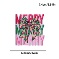 Patchs brodés de Noël thermocollants roses, motifs Coquette, Noeud de Noël, Casse-noisette, Arbre, pour vêtements, vestes, sacs à dos, décoration DIY