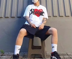 Camiseta de Manga Corta CPFM X Kanye <span class=keywords><strong>West</strong></span>, Estilo Urbano, con Letras de Corazón Impresas en Espuma, Camiseta Moderna para Parejas - Product Image 4