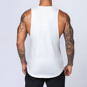 Áo ba lỗ tập gym nam chất cotton đen in logo tùy chỉnh - Product Image 5