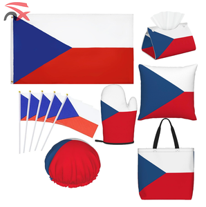 Aficionados al fútbol personalizados Juegos de productos de regalo alegre Guantes Bolsa Almohada Gorro de <span class=keywords><strong>baño</strong></span> Banderas nacionales checas - Product Image 1