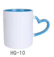 Mug en céramique personnalisable avec poignée en forme de cœur, idéal pour l'eau, les accessoires scolaires et les cadeaux