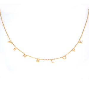 Collana girocollo personalizzata in argento Sterling 925 con lettera iniziale laterale placcata oro 18 carati - Product Image 3