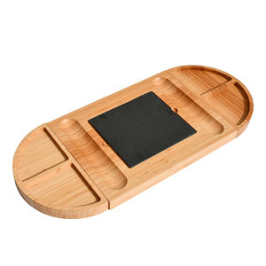 Ensemble de planche à fromage en bambou Planches à charcuterie avec bol à fruits fusionné ou fendu Plateau à viande et à fromage Planche de service en bois - Product Image 3