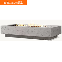 Foyer extérieur de gaz naturel et de propane de table rectangulaire extérieure de feu de table de nouveau style pour l'hôtel à la maison