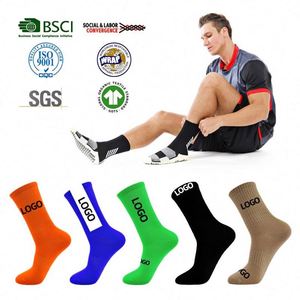 Aida Brand Cotton Soccer Crew Football Athletic Anti slip Designer Custom <b>Grip</b> Sports <b>Socks</b> logo Calcetines Men - Product Image 1