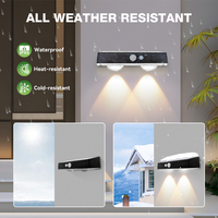 Lampes solaires murales LED pour jardin, clôture, escaliers, éclairage décoratif extérieur, indice d'étanchéité IP65, lampes solaires murales pour aménagement paysager