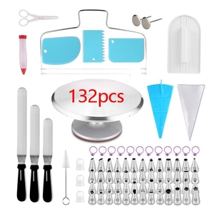 124 PCS FBA livraison gâteau plateau tournant ensemble avec gâteau décoration glaçage tuyauterie buses ensemble gâteau décoration fournitures kit - Product Image 2