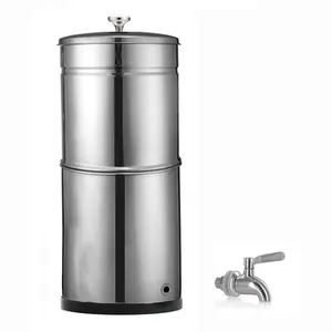 Gravity filtration water purifier bucket Stainless steel drum for gravity water supply filtration system