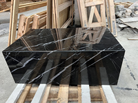 Table basse noire Marquin meubles de salon Cube Table centrale en marbre noir Table basse de luxe en bloc de marbre Nero Marquina