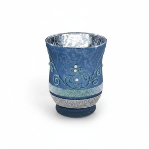 Portacandele Decorativo Blu Chiaro 90x108 mm per Luci Natalizie - Product Image 2
