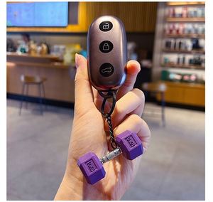 Hot 3D Pvc Creative Mini Black Dumbbell <b>Key</b> <b>Rings</b> Mini Dumbbell Fitness Equipment Keychain Backpack Pendant Accessories - Product Image 3