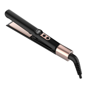 เครื่องหนีบผม 5 ระดับความร้อน ควบคุมอุณหภูมิ พร้อมหน้าจอดิจิตอล ปล่อยประจุลบ สำหรับผมแห้ง สีดำทอง แบบเสียบปลั๊ก - Product Image 3