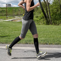 JR-878 Chaussettes de compression pour femmes, antidérapantes, au-dessus du genou, à bout ouvert, 20-30 mmHg