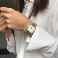 Montre carrée personnalisée avec logo, pour femmes, boîtier de 28 mm, acier inoxydable, verre saphir, mouvement japonais, montre carrée originale tendance, acier inoxydable