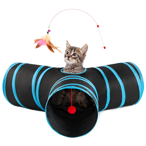 Interactive Cat Toy Set Kitten Toys Pack Tunnel Cat Feather Teaser Wand Toy - Product Image 1
