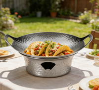 Zunke OEM Réchaud à alcool coupe-vent en acier inoxydable isolé pour buffet, ensemble de luxe pour restaurant chinois, chauffe-plats et fondue