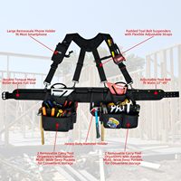 Cinturón de herramientas MELOTOUGH con tirantes, bolsa de herramientas, tirantes para encuadernadores, delantal, cinturón de herramientas para construcción, bolsa para herramientas