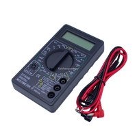 AC/DC Ammeter Voltmeter Ohm Alat Uji Listrik Meter Harga Terjangkau Multimeter Digital Bertenaga Baterai DT-830B dengan Kabel Uji