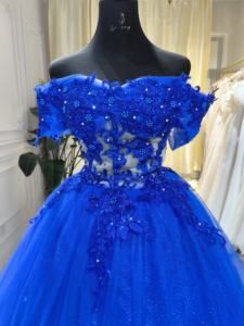 S1879N 2026 Nuevo Vestido de Fiesta de Quinceañera Azul Marino Elegante, Vestido de Gala Personalizado con Hombros Descubiertos, Vestido de Noche Largo Hasta el Suelo - Product Image 3
