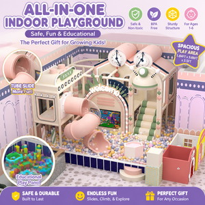 Accessible <b>Indoor</b> Playground with <b>Slide</b> for Special Needs Kids 3-15 Galvanized Steel & Aluminum Construction 500kg Capacity - Product Image 1