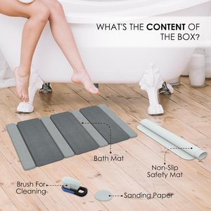 Tapis de bain en pierre pliable de grande taille facile à nettoyer sans amiante, tapis de <span class=keywords><strong>pied</strong></span> en boue de diatomée antidérapant super absorbant à séchage rapide pour salle de bain - Product Image 5