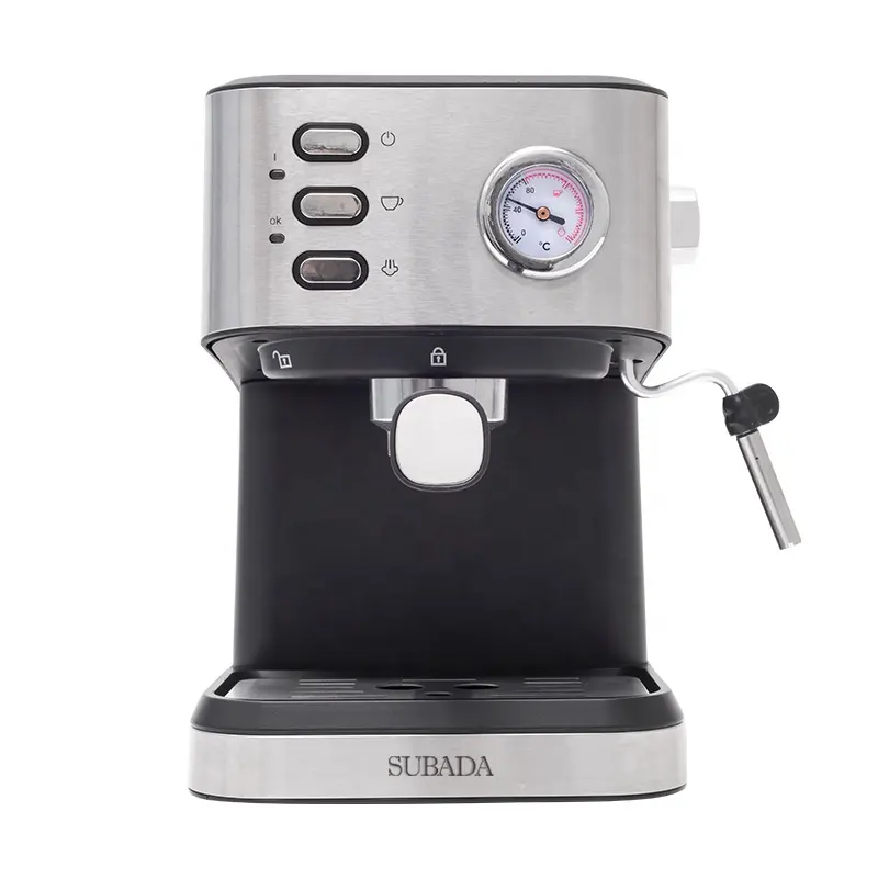 1.5L su tankı ve otomatik Espresso kahve makinesi değnek küçük kahve makinesi ile yüksek performanslı Cappuccino yarı süt köpürtücü